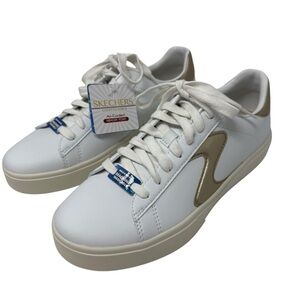 Skechers Women's Size 8 Eden LX Beaming Glory  White Gold Lace Up Shoes NWT